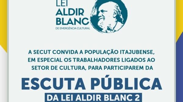 A Prefeitura de Itajubá estará promovendo a Escuta Pública da Lei Aldir Blanc 2.